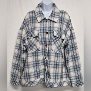 Boston Traders XXL Textured Flannel Shirt Plaid Long Sleeve Button Down New